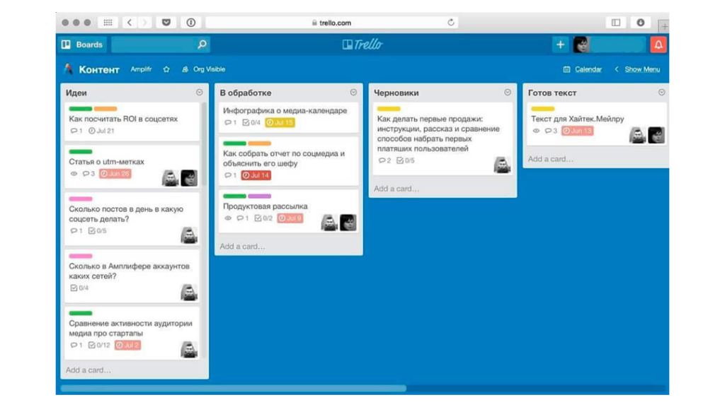 Платформа Trello для планирования задач проектов и командной работы Канбан-доска Trello для управления задачами и проектами