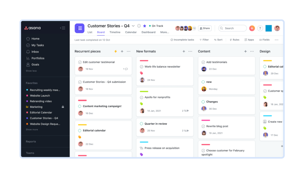 Система Asana с рабочими столами, задачами и инструментами контроля проектов Платформа Asana для управления проектами и задачами