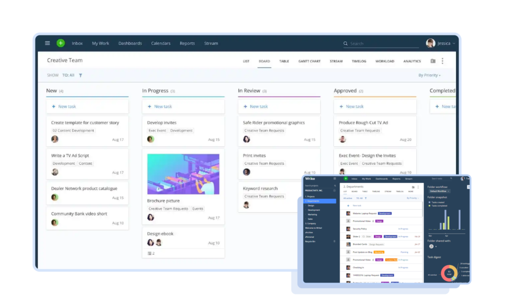 Система Wrike с календарём, шаблонами задач и инструментами автоматизации Платформа Wrike для управления проектами и задачам
