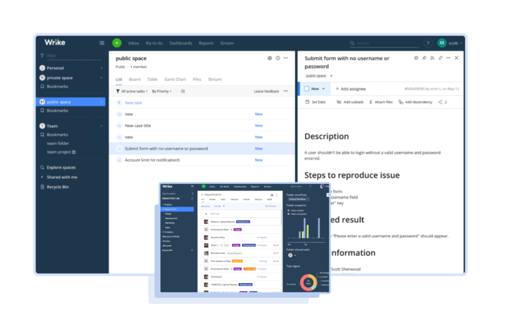 Система Wrike с планированием задач и мониторингом ресурсов Платформа Wrike для управления проектами и командной работы