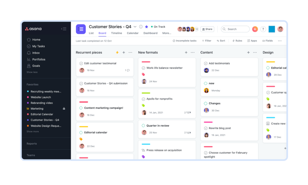 Платформа Asana для управления проектами и командной работой