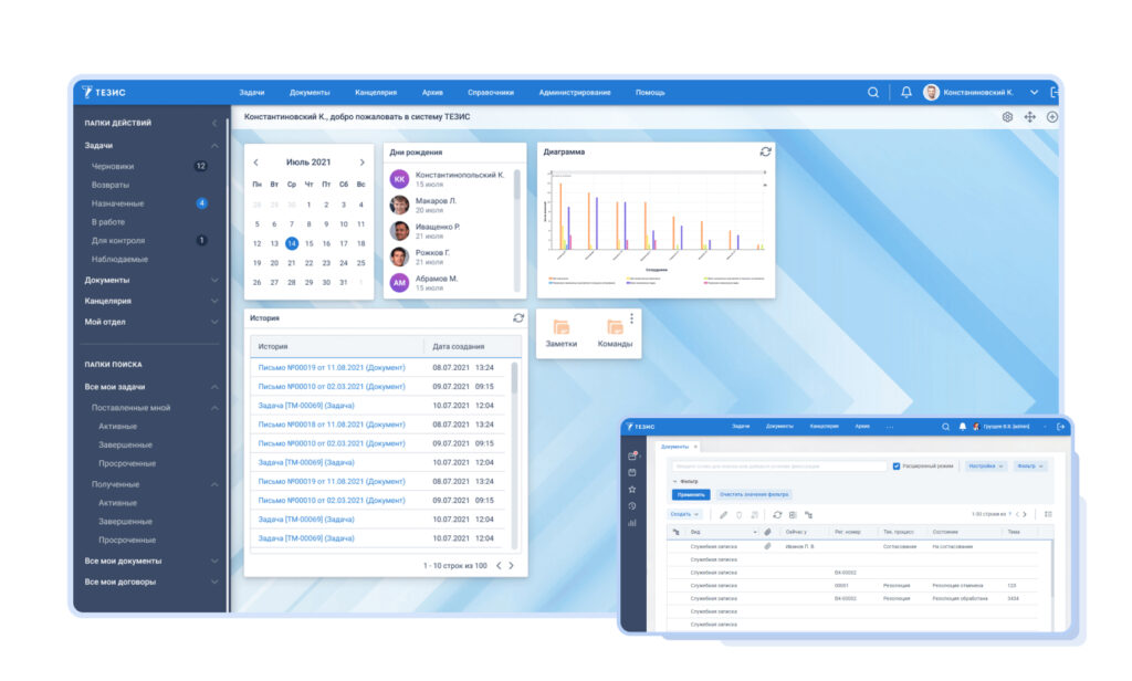 Платформа Тезис для управления электронным документооборотом