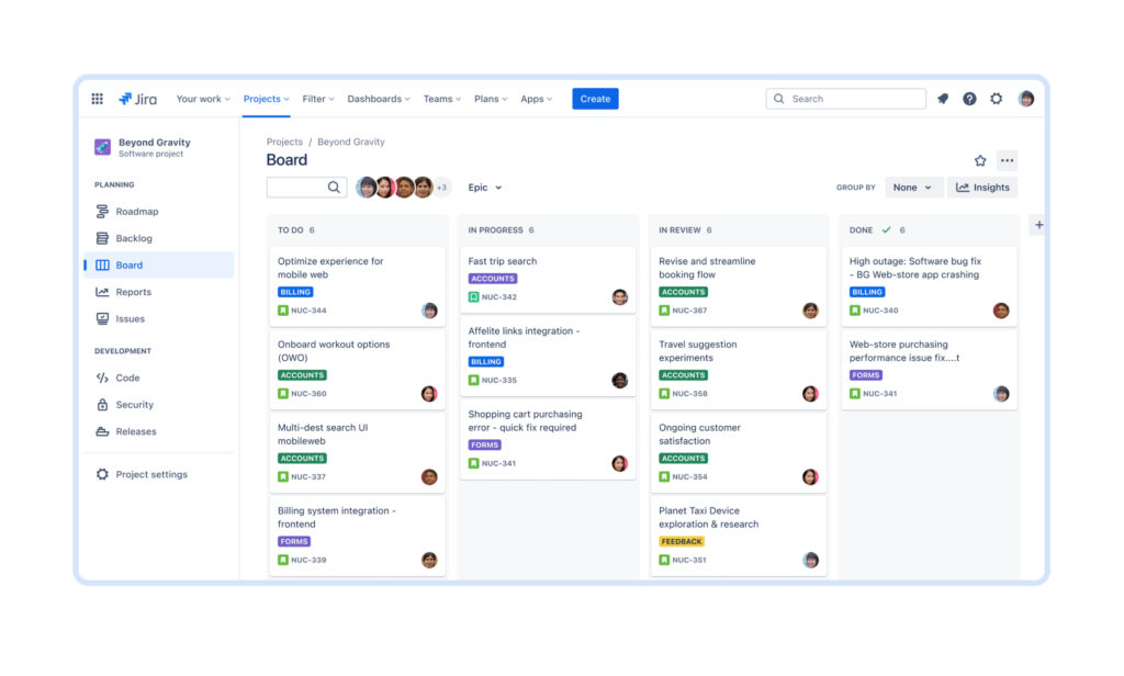 Система Jira для управления проектами и задачами разработки